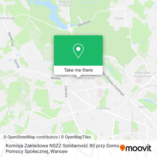 Komisja Zakładowa NSZZ Solidarność 80 przy Domu Pomocy Społecznej map