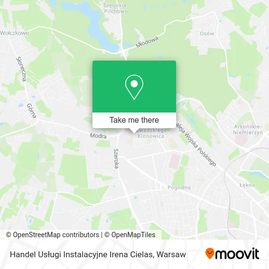 Handel Usługi Instalacyjne Irena Cielas map