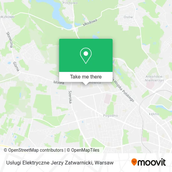 Карта Usługi Elektryczne Jerzy Zatwarnicki