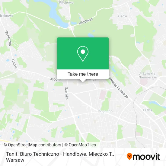 Карта Tanit. Biuro Techniczno - Handlowe. Mleczko T.