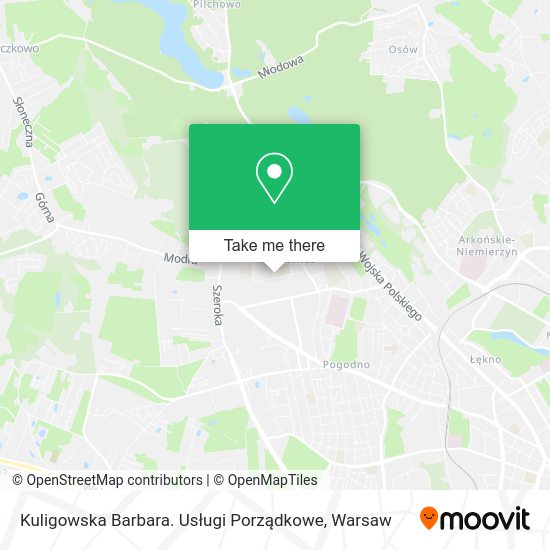 Kuligowska Barbara. Usługi Porządkowe map