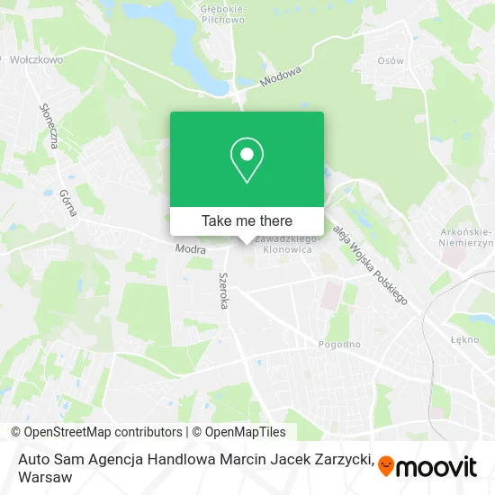 Карта Auto Sam Agencja Handlowa Marcin Jacek Zarzycki
