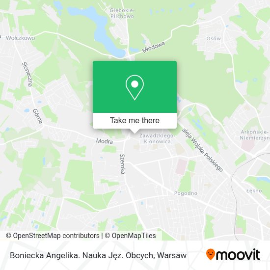 Boniecka Angelika. Nauka Jęz. Obcych map