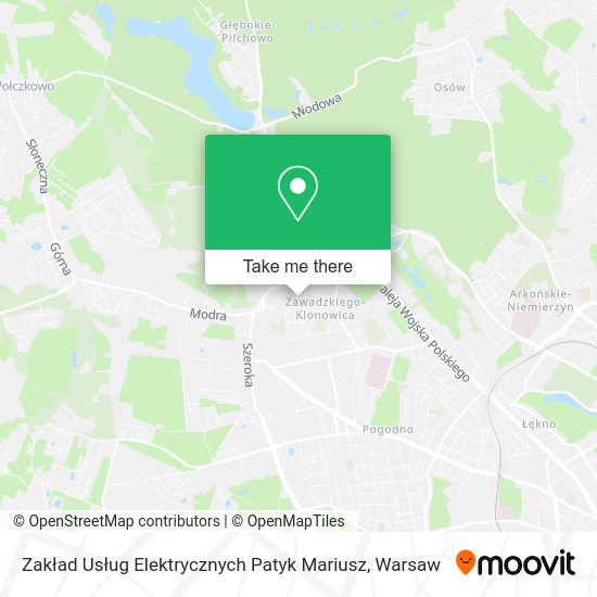 Zakład Usług Elektrycznych Patyk Mariusz map