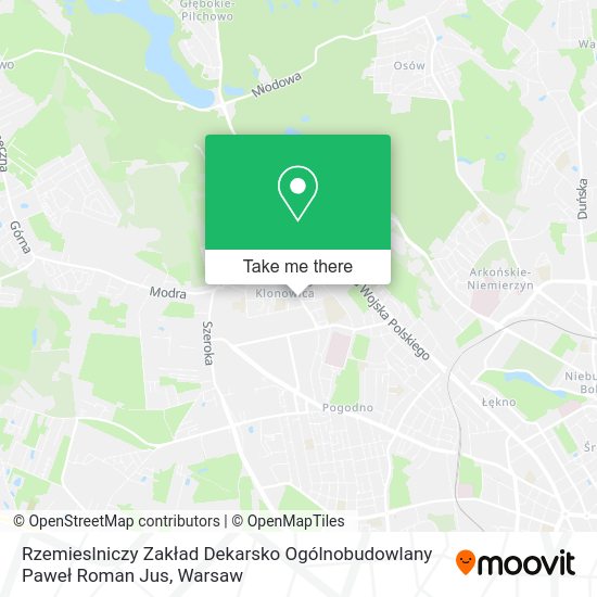 Rzemieslniczy Zakład Dekarsko Ogólnobudowlany Paweł Roman Jus map