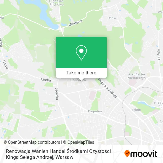 Renowacja Wanien Handel Środkami Czystości Kinga Selega Andrzej map