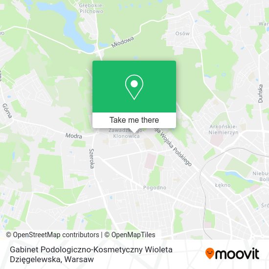 Карта Gabinet Podologiczno-Kosmetyczny Wioleta Dzięgelewska