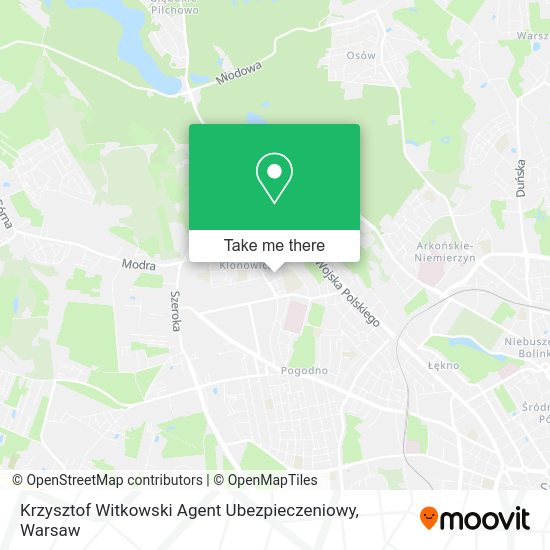 Krzysztof Witkowski Agent Ubezpieczeniowy map