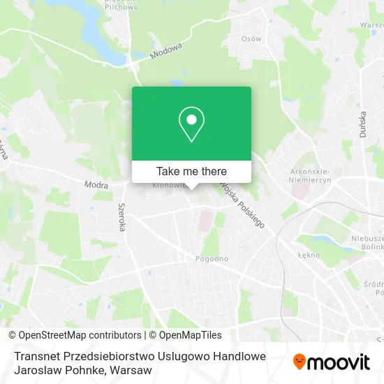 Transnet Przedsiebiorstwo Uslugowo Handlowe Jaroslaw Pohnke map