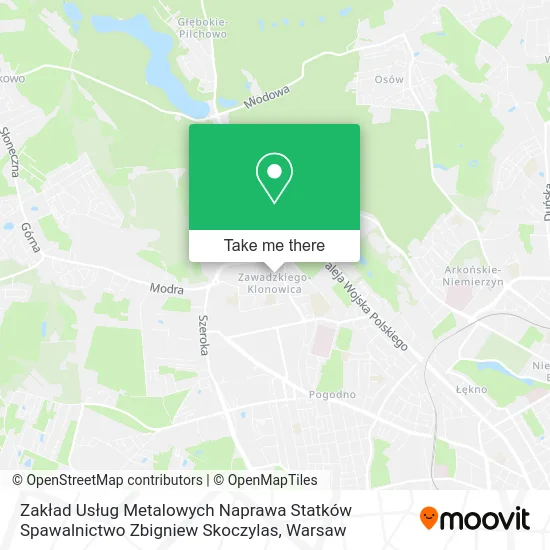 Zakład Usług Metalowych Naprawa Statków Spawalnictwo Zbigniew Skoczylas map