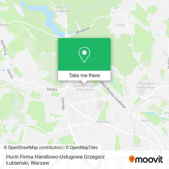 Hurin Firma Handlowo-Usługowa Grzegorz Łubieński map