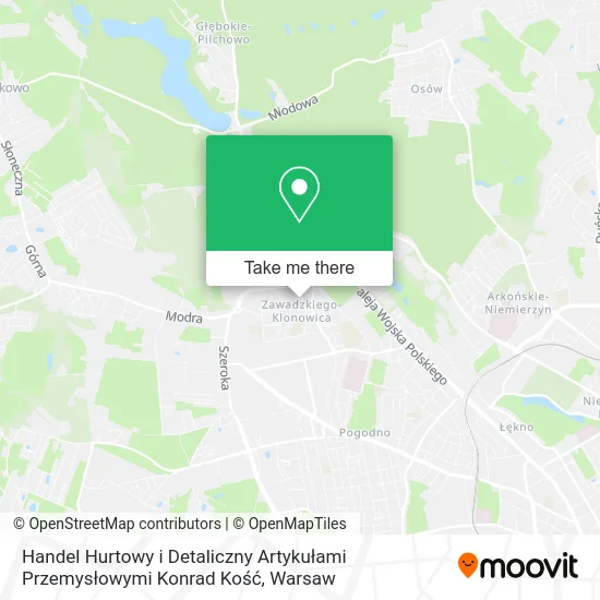 Handel Hurtowy i Detaliczny Artykułami Przemysłowymi Konrad Kość map