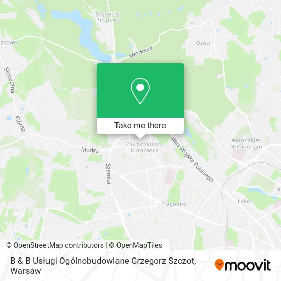 B & B Usługi Ogólnobudowlane Grzegorz Szczot map