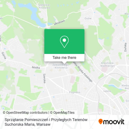 Sprzątanie Pomieszczeń i Przyległych Terenów Suchorska Maria map