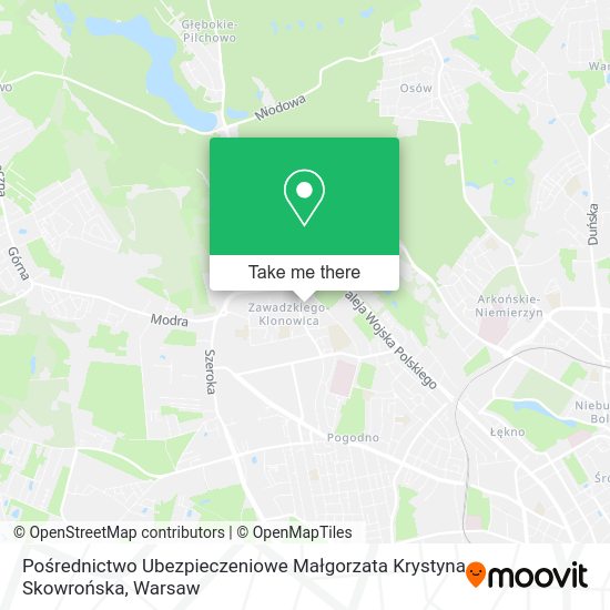 Pośrednictwo Ubezpieczeniowe Małgorzata Krystyna Skowrońska map