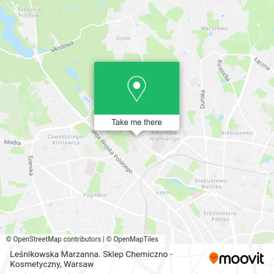 Карта Leśnikowska Marzanna. Sklep Chemiczno - Kosmetyczny