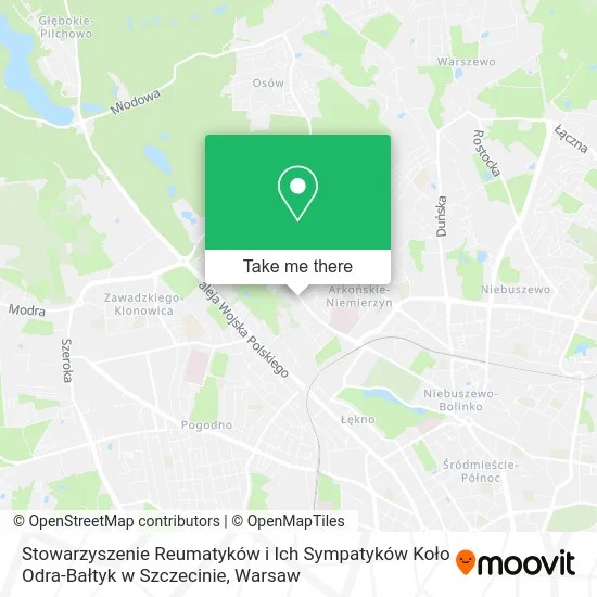 Карта Stowarzyszenie Reumatyków i Ich Sympatyków Koło Odra-Bałtyk w Szczecinie