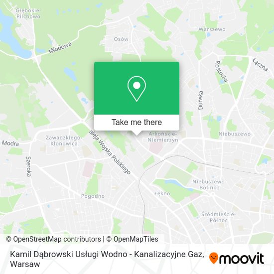 Kamil Dąbrowski Usługi Wodno - Kanalizacyjne Gaz map