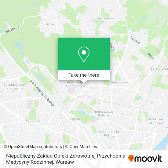 Карта Niepubliczny Zakład Opieki Zdrowotnej Przychodnia Medycyny Rodzinnej
