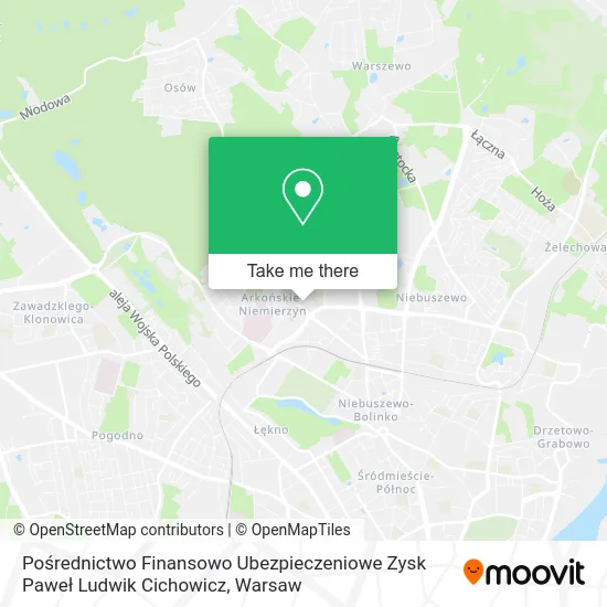 Карта Pośrednictwo Finansowo Ubezpieczeniowe Zysk Paweł Ludwik Cichowicz