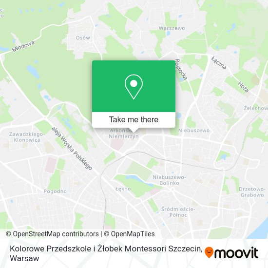 Карта Kolorowe Przedszkole i Żłobek Montessori Szczecin