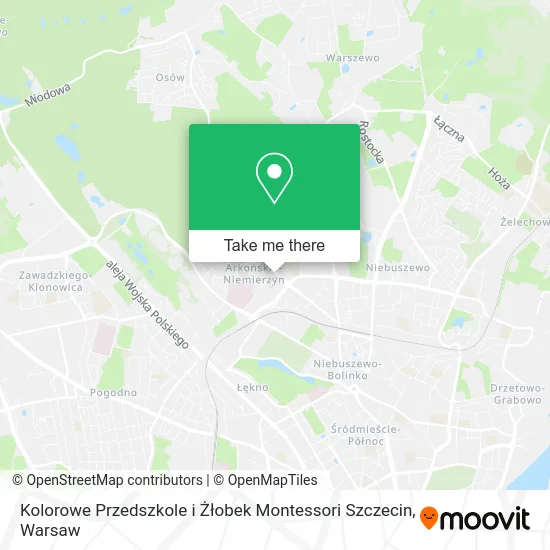 Карта Kolorowe Przedszkole i Żłobek Montessori Szczecin