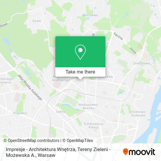 Impresje - Architektura Wnętrza, Tereny Zieleni - Możewska A. map