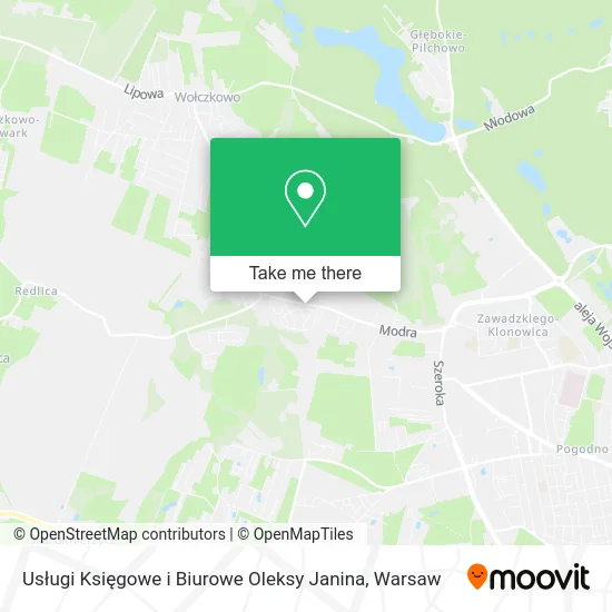 Карта Usługi Księgowe i Biurowe Oleksy Janina