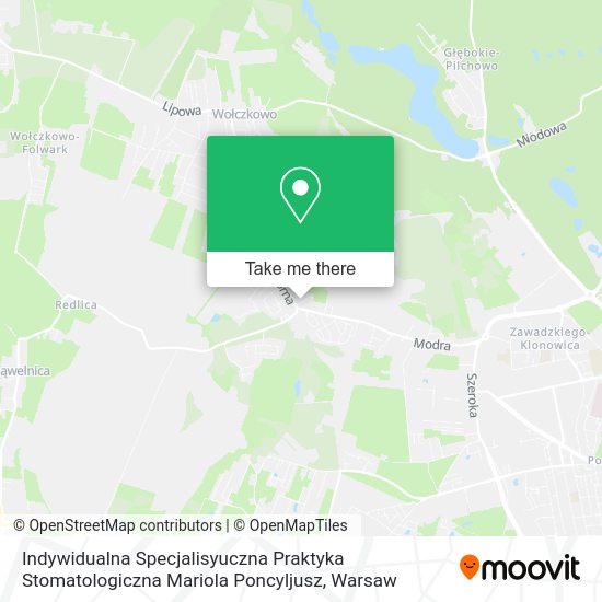 Indywidualna Specjalisyuczna Praktyka Stomatologiczna Mariola Poncyljusz map