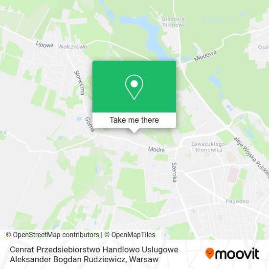 Cenrat Przedsiebiorstwo Handlowo Uslugowe Aleksander Bogdan Rudziewicz map