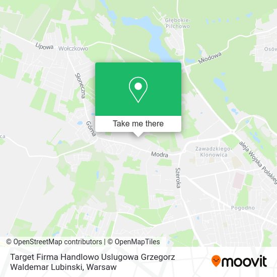 Target Firma Handlowo Uslugowa Grzegorz Waldemar Lubinski map