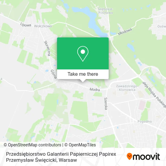 Przedsiębiorstwo Galanterii Papierniczej Papirex Przemysław Święcicki map