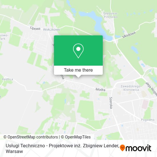 Usługi Techniczno - Projektowe inż. Zbigniew Lender map