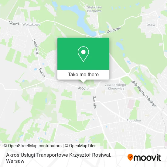 Akros Usługi Transportowe Krzysztof Rosiwal map