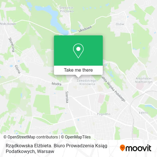 Rządkowska Elżbieta. Biuro Prowadzenia Ksiąg Podatkowych map