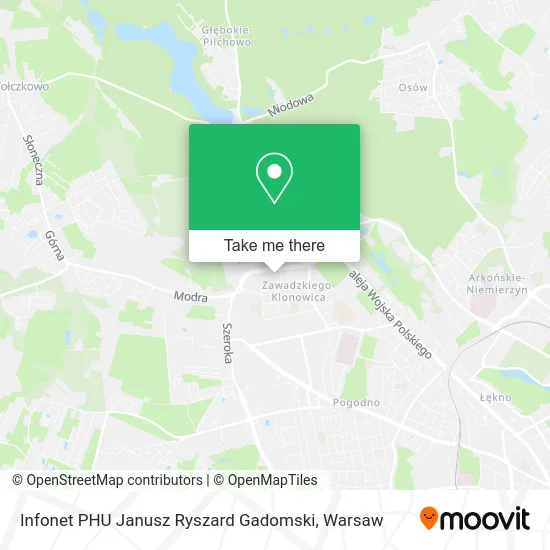 Infonet PHU Janusz Ryszard Gadomski map
