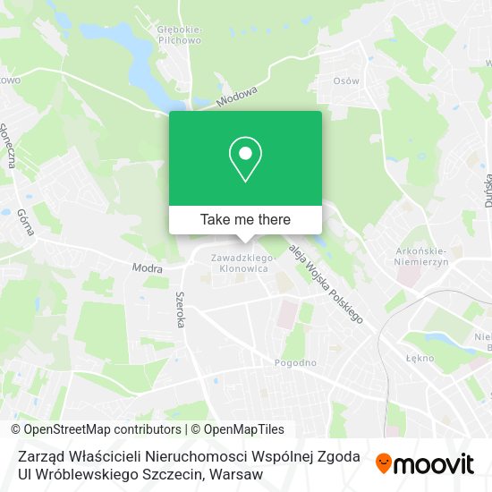 Карта Zarząd Właścicieli Nieruchomosci Wspólnej Zgoda Ul Wróblewskiego Szczecin
