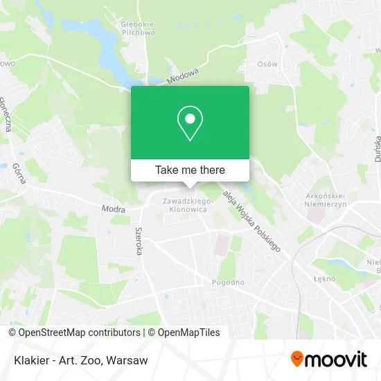 Klakier - Art. Zoo map