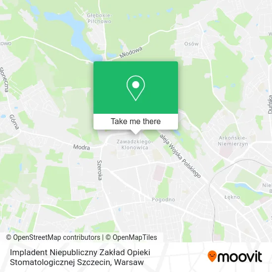 Impladent Niepubliczny Zakład Opieki Stomatologicznej Szczecin map