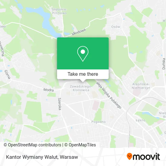 Kantor Wymiany Walut map