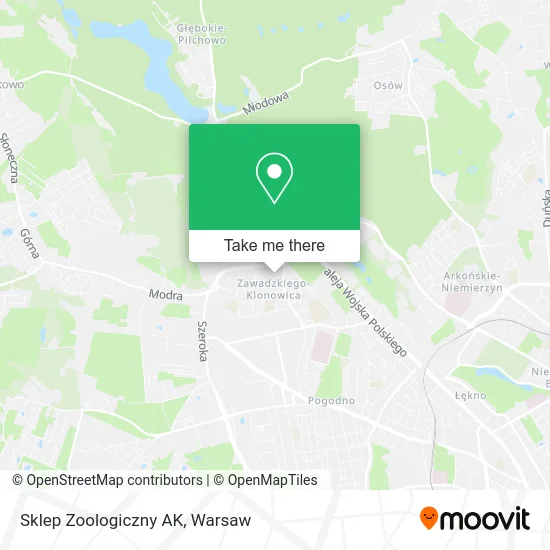 Sklep Zoologiczny AK map