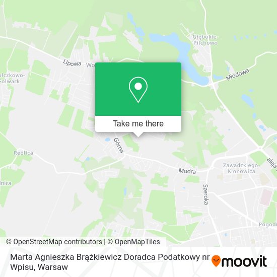 Карта Marta Agnieszka Brążkiewicz Doradca Podatkowy nr Wpisu