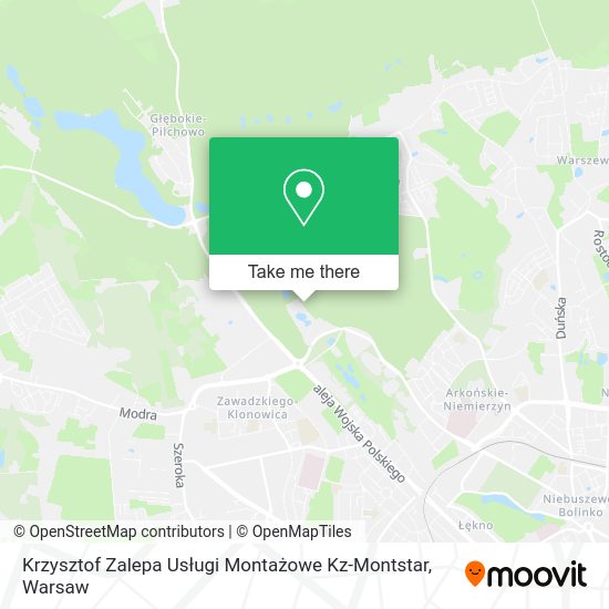 Карта Krzysztof Zalepa Usługi Montażowe Kz-Montstar