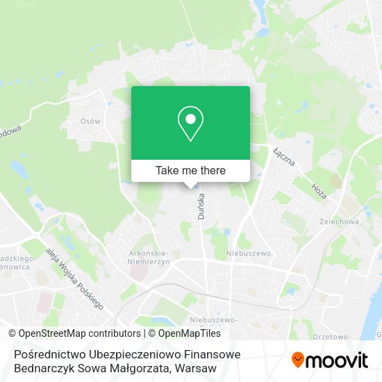 Pośrednictwo Ubezpieczeniowo Finansowe Bednarczyk Sowa Małgorzata map