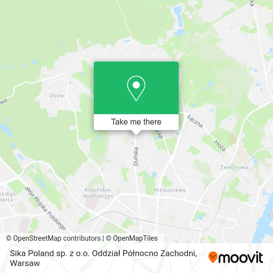 Sika Poland sp. z o.o. Oddział Północno Zachodni map