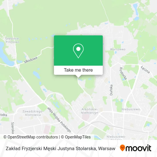 Карта Zakład Fryzjerski Męski Justyna Stolarska