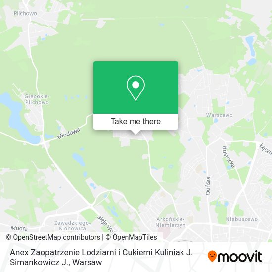 Anex Zaopatrzenie Lodziarni i Cukierni Kuliniak J. Simankowicz J. map