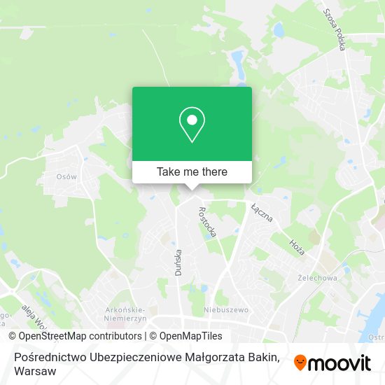 Pośrednictwo Ubezpieczeniowe Małgorzata Bakin map