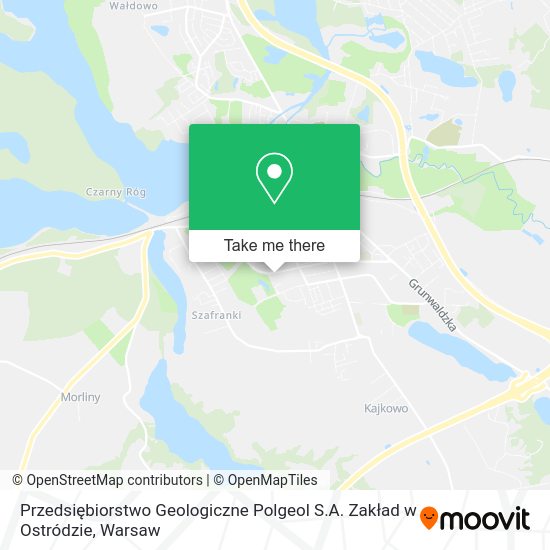 Карта Przedsiębiorstwo Geologiczne Polgeol S.A. Zakład w Ostródzie