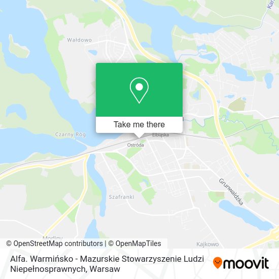 Alfa. Warmińsko - Mazurskie Stowarzyszenie Ludzi Niepełnosprawnych map